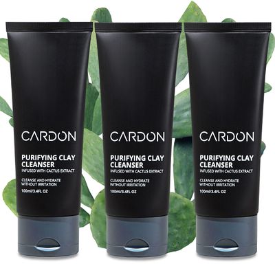 Cardon Men&#39;s Deep Pore Cleaning Clay Face Wash, 4x Better Than Charcoal, Oily, Acne-Prone Skin | Korean Premium Skin Care | Remove Face Oil &amp; Dirt, (3 CT)