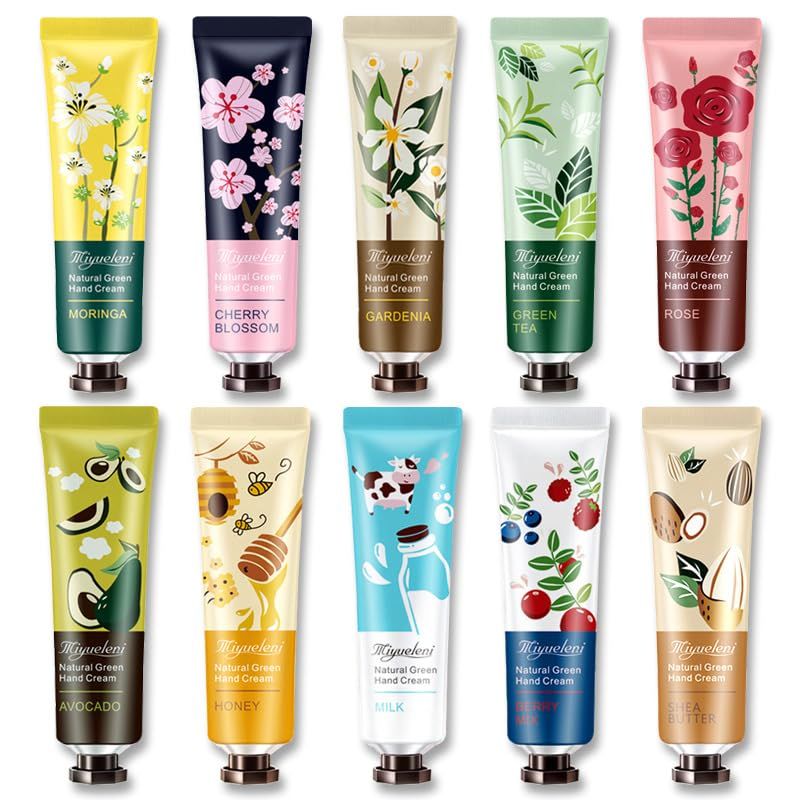 Dinalio 10 Pack Hand Cream Gifts Set - Natural Botanical Fragrance Hand Lotion Bulk Set,Travel Size Moisturizing Hand Lotion for Dry Cracked Hands,Mini Hand Lotion,Mothers Day Gifts