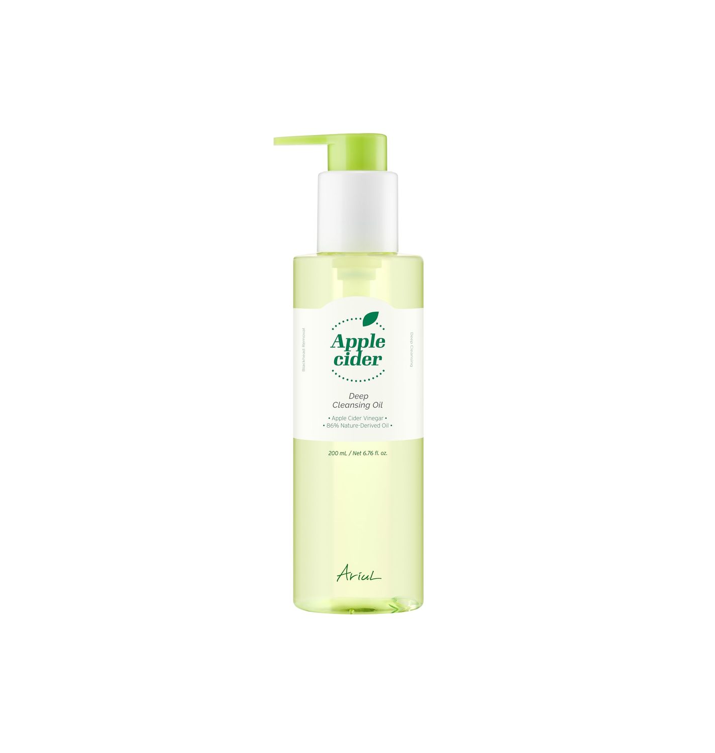 Ariul Apple Cider Deep Cleansing Oil Cleanser for Face, Mekeup Blackhead Remover, lightweight fresh water oil 200mL / Net 6.76 fl. oz.