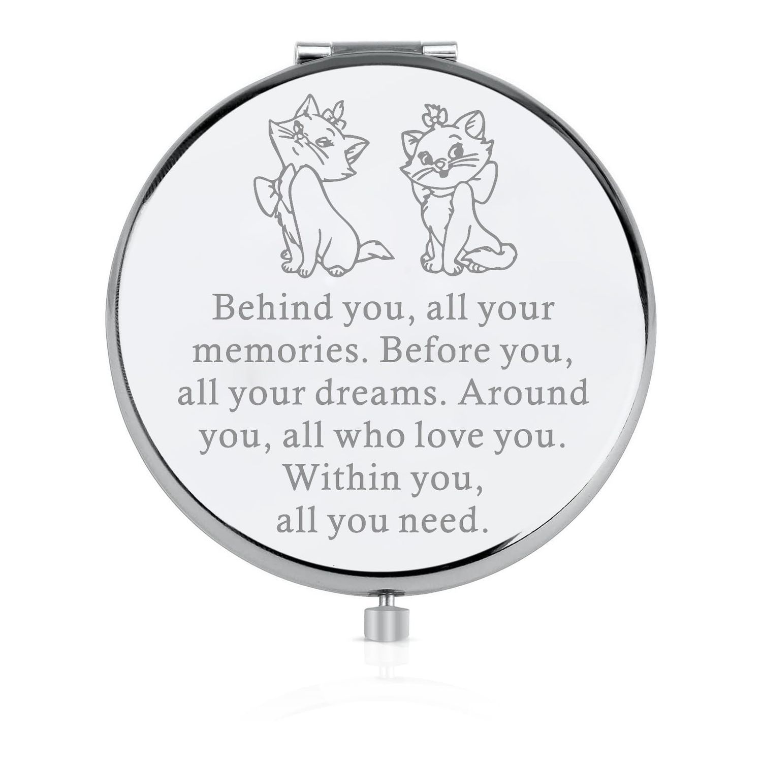 FEELMEM Cat Marie Inspired Gift Marie Movie Fans Compact Makeup Mirror Gift Cartoon Movie Themed Gift
