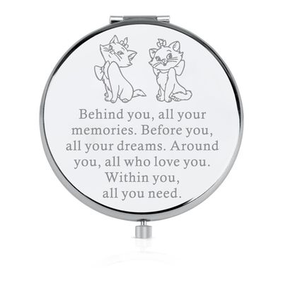 FEELMEM Cat Marie Inspired Gift Marie Movie Fans Compact Makeup Mirror Gift Cartoon Movie Themed Gift