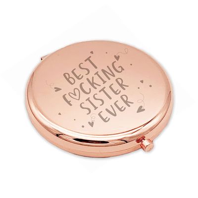 Funny Sister Mirror, Funny Sister Gift, Travel Pocket Mirror, Compact Mirror, Sister Birthday Gift, Soul Sister Make Up Mirror