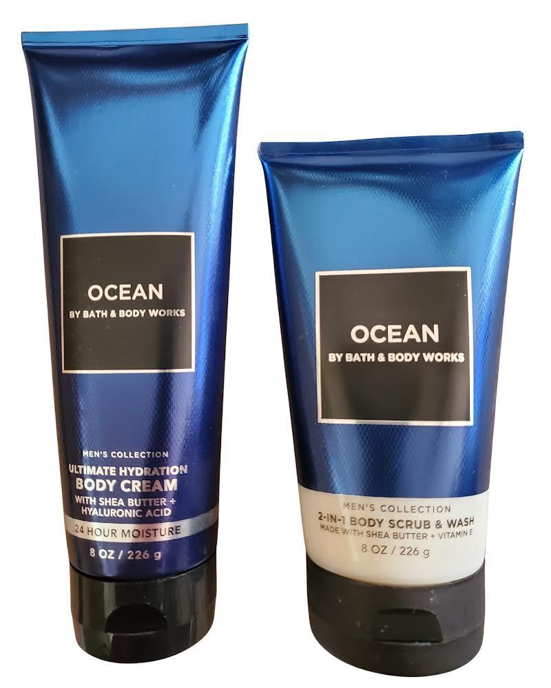 Bath and Body Works Men&#39;s Ocean Ultimate Hydration Body Cream and Body Scrub