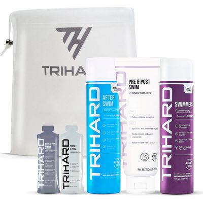 Complete Chlorine Removal Bundle By TRIHARD | Shampoo, Conditioner, Body Wash | Ultimate Pre &amp; Post Swim Care