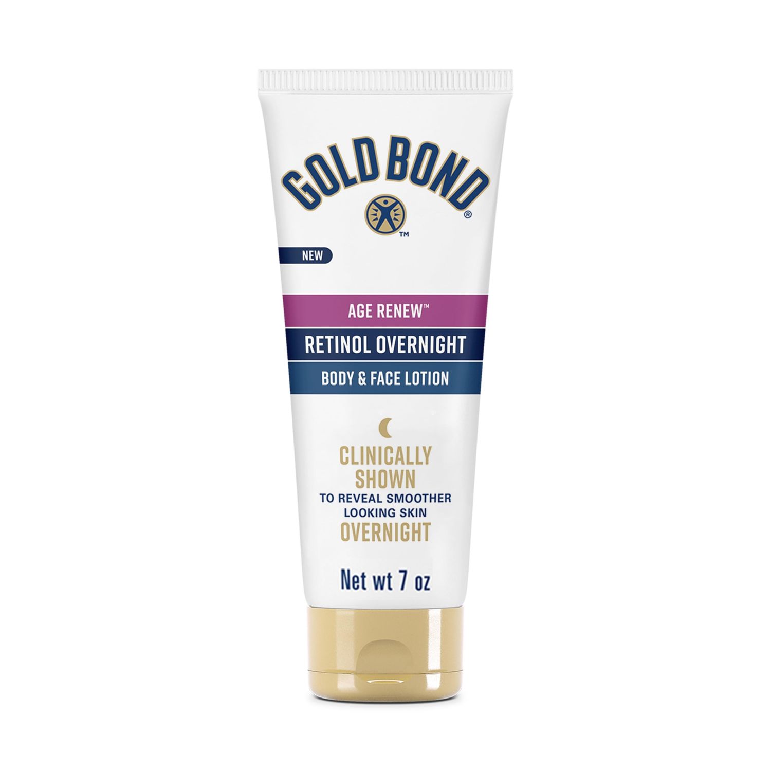 Gold Bond Age Renew Retinol Overnight Body &amp; Face Lotion, With Retinol &amp; Peptide Complex, for Dry Skin, 7 oz.
