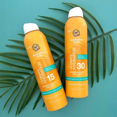 Australian Gold Continuous Spray Sunscreen SPF 30, 6 Oz, Dries Fast, Broad Spectrum, Water Resistant, Non-Greasy, Vegan and PETA Approved, Cocoa Dreams Scent