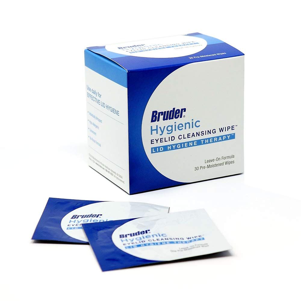 Bruder Hygienic Eyelid Cleansing Wipes | Rinse-Free Exfoliating Wipes Remove Excess Oil and Debris from Eyelids &amp; Lashes | Remove Make Up &amp; Oil l Eye Care l Eye Cleanse l Non-Allergenic l 30 Count Box