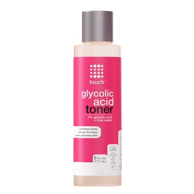 7% Glycolic Acid Toner with Rose Water, Witch Hazel, and Aloe Vera Gel - Alcohol &amp; Oil Free Exfoliating AHA Face Toner - Improves Wrinkles, Dullness, Pores, Skin Tone &amp; Texture, 6 oz.