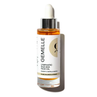GEMELLE Lymphatic Gua Sha Face Oil | 6x Award Winner | Detox, Plump, Balance, Hydrate | High-Altitude Rosehip, Centella Asiatica &amp; More! | Paraben-Free, Luxury Natural Skin Care 30ml