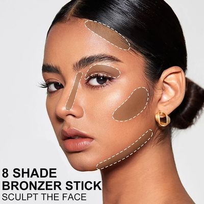 Cream Bronzer Stick, Multi-use Contour Stick for Face Shaping, Matte Finish Beauty Wand for Sculpt the Face, Easy to Apply, Longwear, Waterproof, Buildable and Blendable Color (#13, 1PC)