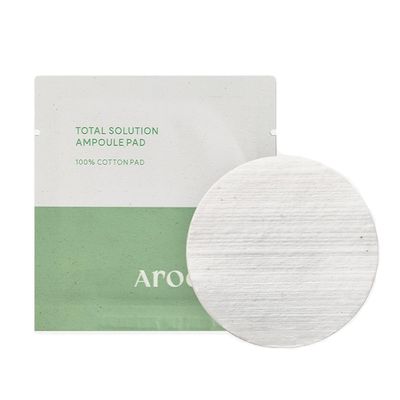AROCELL Total Solution Ampoule Pad 100% Cotton 28 Sheets for Elasticity Moisturizing Exfoliation Skin Barrier Wrinkle Care Treatment with Hyaluronic Acid 10 Seed Oil Korean Skincare