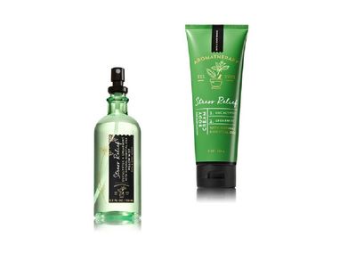 Bath and Body Works - Aromatherapy - Stress Relief - Eucalyptus &amp; Spearmint - Pillow Mist &amp; Body Cream - Gift Set - New 2017