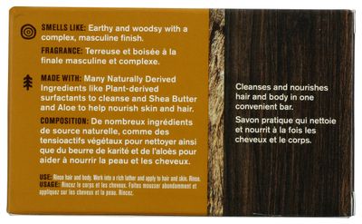 EVERY MAN JACK Sandalwood 2 in 1 Shampoo and Body Bar, 5 OZ