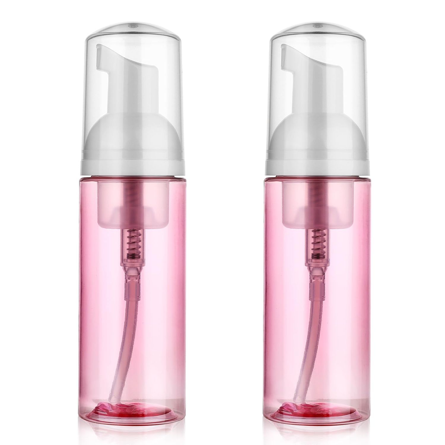 2 Pack Foam Pump Bottle Travel 60 ml/2 oz Mousse Foam Soap Bottle Clear Plastic Small Foaming Soap Dispenser Mini Empty Refillable Pump Containers for Face Wash Lash Shampoo Skin Care
