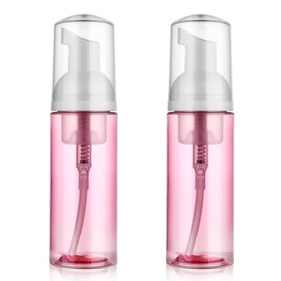 2 Pack Foam Pump Bottle Travel 60 ml/2 oz Mousse Foam Soap Bottle Clear Plastic Small Foaming Soap Dispenser Mini Empty Refillable Pump Containers for Face Wash Lash Shampoo Skin Care