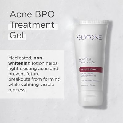 Glytone Acne BPO Treatment Gel - With Time-Released 5% Benzoyl Peroxide - Hydrating Mattifying Gel - Fragrance-Free &amp; Non-Comedogenic - 2 fl. oz.