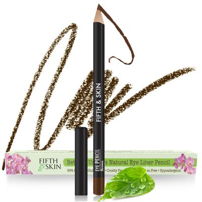 Fifth &amp; Skin Better&#39;n Ur Eyes Eyeliner Pencil (DARK BROWN) - NATURAL - Hypoallergenic - Sensitive Eyes - Gluten Free - Cruelty Free - Paraben Free - Smooth Application