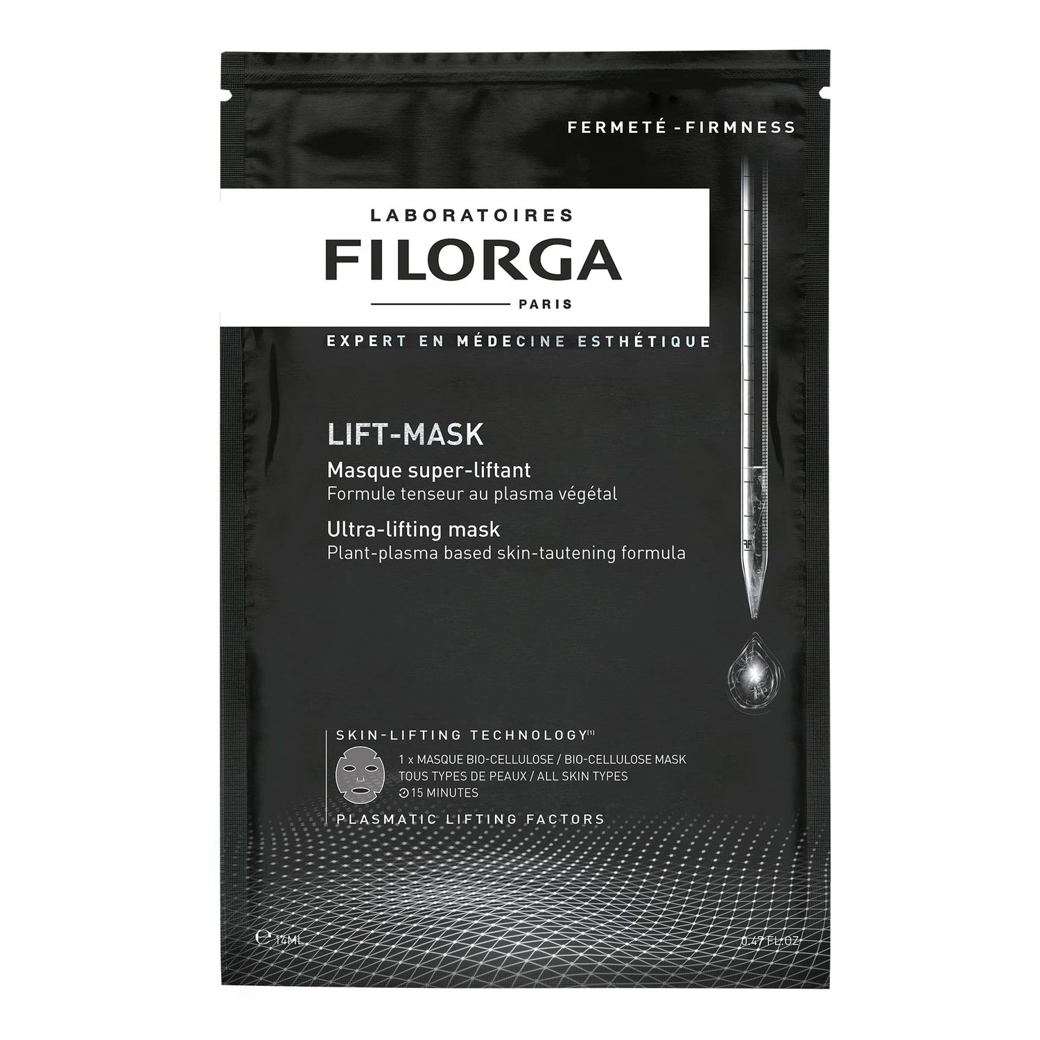 Filorga Lift-Mask, Anti-Aging Sheet Mask with Hyaluronic Acid, Collagen, &amp; Antioxidant Polyphenols for Lifted &amp; Plumped Skin, 0.67 oz