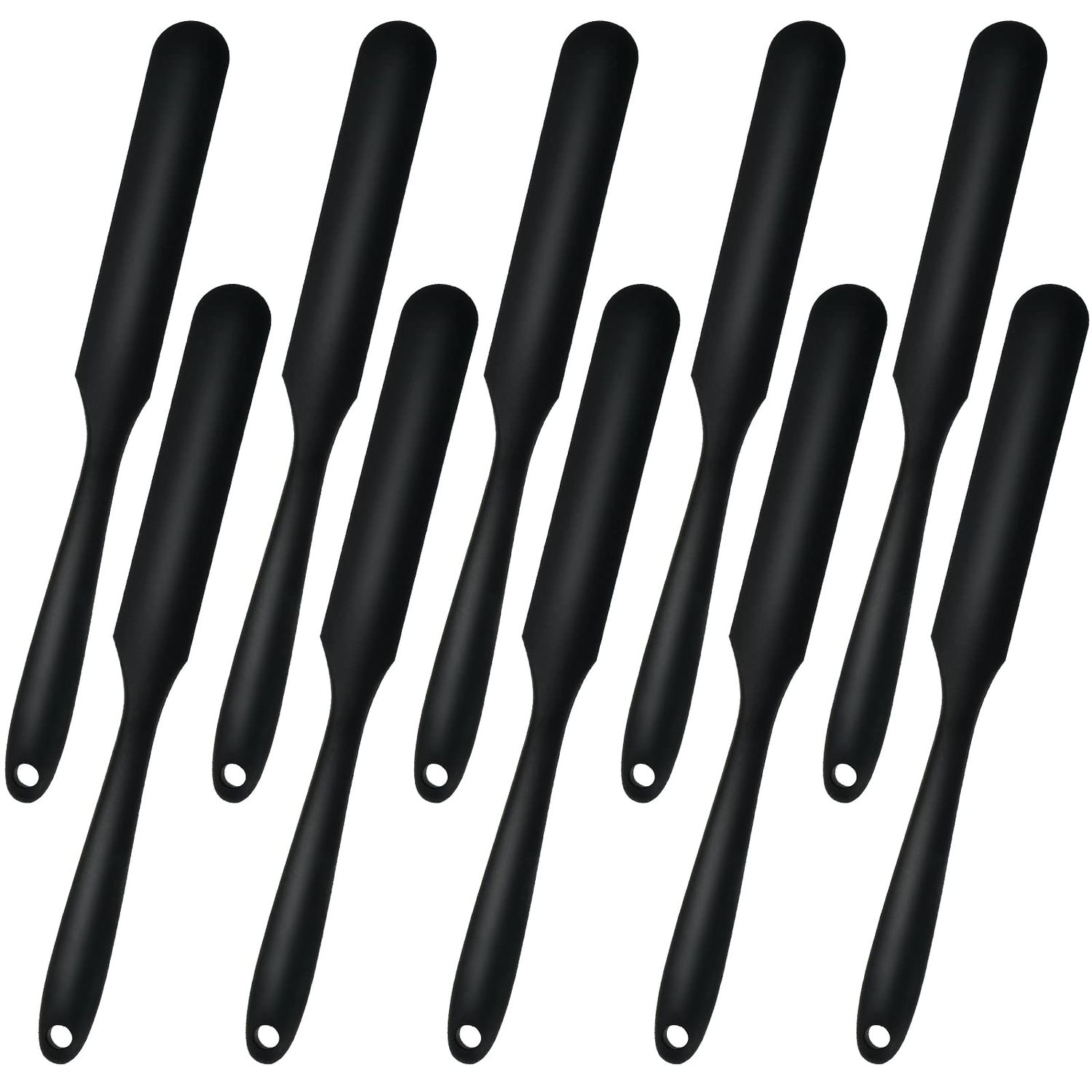 Aemygo 10 Pcs Non-Stick Wax Spatulas, Large Silicone Sticks Reusable Hair Removal Applicator Makeup Scraper for Home Salon Body Use