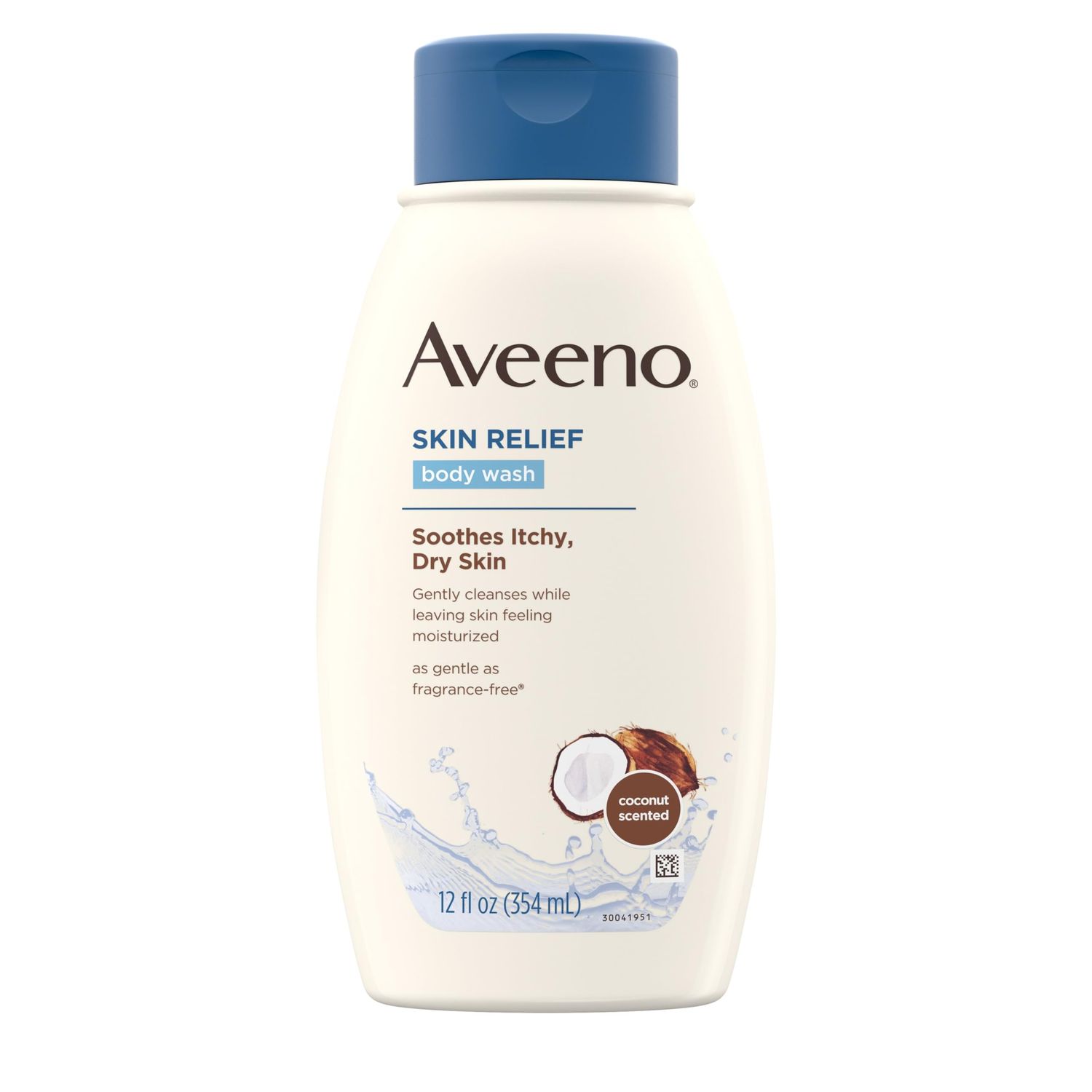 Aveeno Skin Relief Body Wash with Coconut Scent &amp; Soothing Oat, Gentle Soap-Free Body Cleanser for Dry, Itchy &amp; Sensitive Skin, Dye-Free &amp; Allergy-Tested, 12 fl. oz