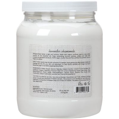 Ginger Lily Farms Botanicals Whipped Body Butter for Dry Skin, Ultra-Hydrating, 100% Vegan &amp; Cruelty-Free, Lavender Chamomile, 59 Ounces