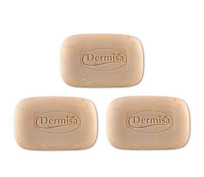 Dermisa Exfoliating Oatmeal Bar | Helps to Gently Cleanse and Exfoliate Dry Skin | Contains Oatmeal + Aloe Vera | NO PARABENS, NO SULFATES | 3 OZ | Pack of 3
