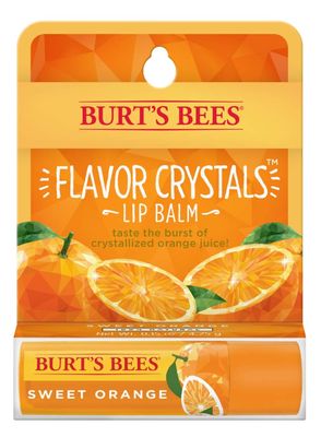 Burt&#39;s Bees Flavor Crystals 100% Natural Lip Balm, Sweet Orange with Beeswax &amp; Fruit Extracts - 1 Tube
