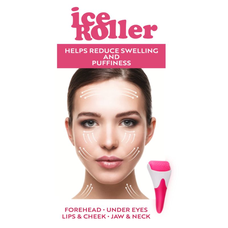 Elizabeth Mott-Ice Roller for Face &amp; Eye Puffiness Relief - Detachable &amp; Reusable Massager Head Face Roller Tool - Cold Therapy for Puffiness, Swelling, Redness, Blood Circulation - All Skin Types
