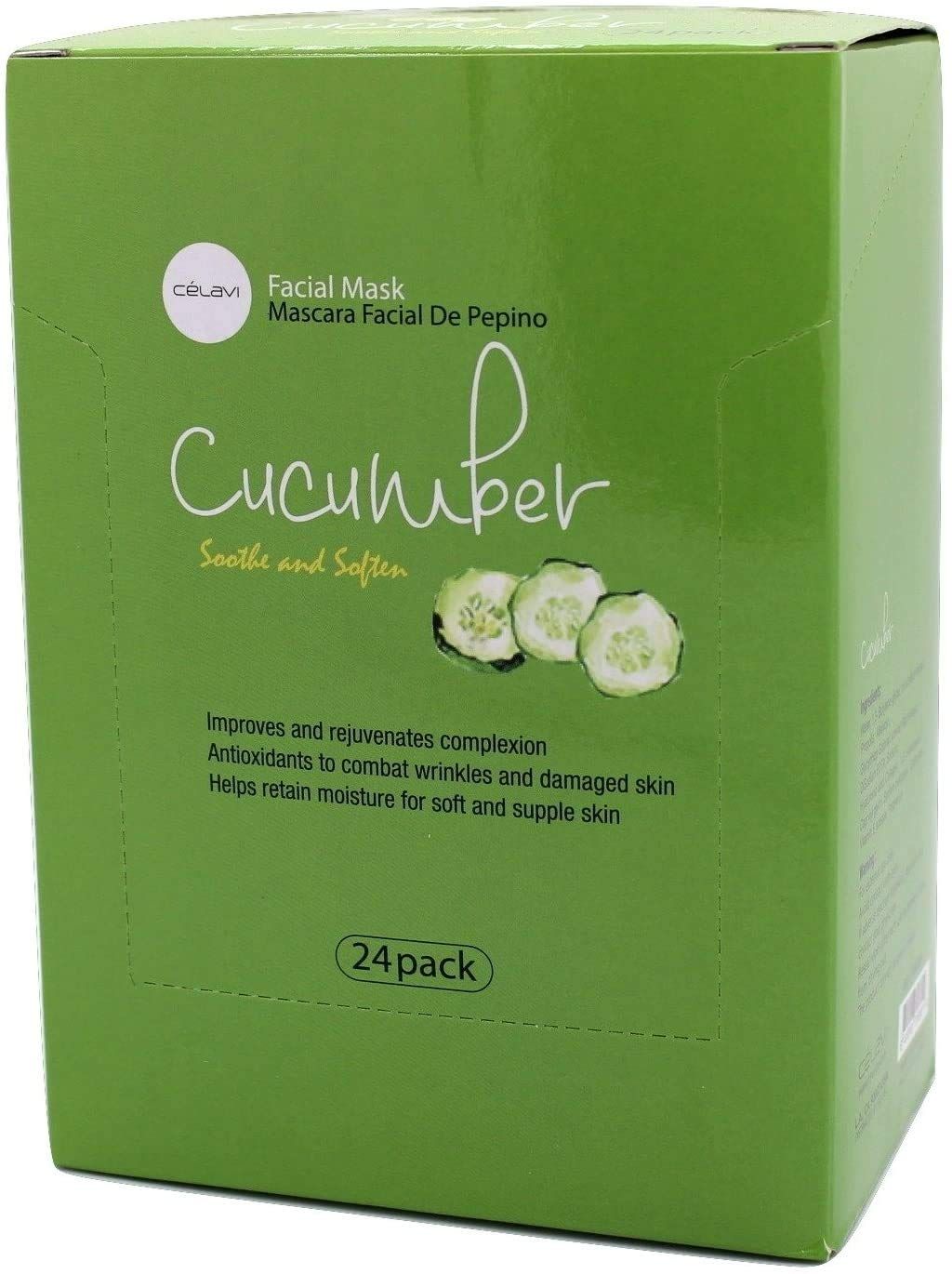 Celavi Facial Mask Set Korean Essence Sheet Masks (24-pcs, Cucumber)