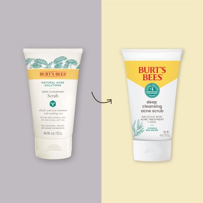 Burts Bees Clear and Balanced Deep Cleansing Acne Scrub, Salicylic Acid Acne Treatment with Cica, Facial Cream Exfoliator Helps Unclog Pores and Reduce Acne, 4 Oz