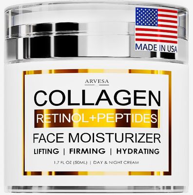 Collagen Cream - Anti Aging Face Moisturizer - Wrinkle Cream for Women and Men with Retinol, Peptides and Hyaluronic Acid - Day and Night - Best Facial Moisturizer - Neck &amp; Dcollet