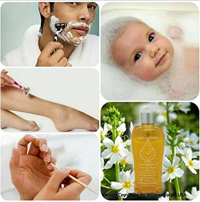 AQUAROMA HEALTH &amp; BEAUTY Lecithin-A Mild Skin Wash Face, Hands, Body and Shaving