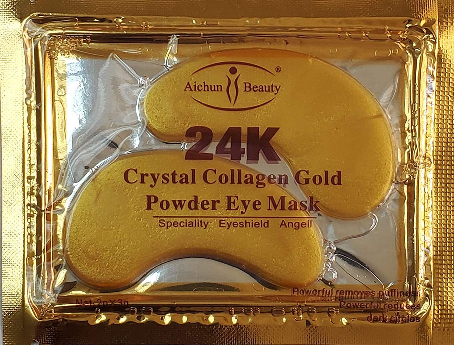 AICHUN BEAUTY 100 Pairs Crystal 24K Gold Powder Gel Collagen Eyes Masks Sheet Patch Anti Ageing Remove Bags Dark Circles &amp; Puffiness Skin Care Anti Wrinkle Moisturising Hydrating