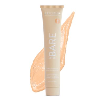 EEZYSUN BARE Tinted Sunscreen SPF 50 - Non-Greasy, Water-Resistant, Vegan &amp; Reef-Safe with Hyaluronic Acid &amp; Jojoba Oil - 1.69 fl oz - Light