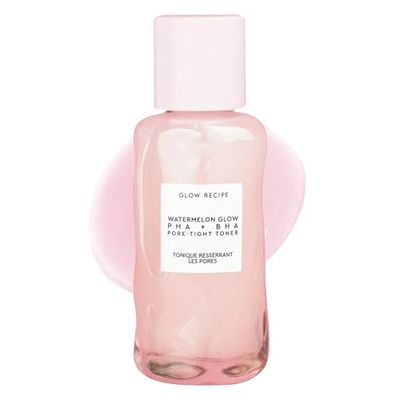 Glow Recipe PHA + BHA Face Toner - Korean Skin Care Toner, Pore Minimizer &amp; Facial Exfoliator for Glass Skin - Tightening &amp; Hydrating Skincare with Hyaluronic Acid &amp; Watermelon (40ml)