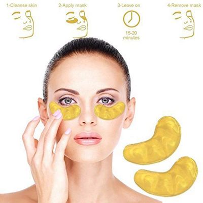 AICHUN BEAUTY 100 Pairs Crystal 24K Gold Powder Gel Collagen Eyes Masks Sheet Patch Anti Ageing Remove Bags Dark Circles &amp; Puffiness Skin Care Anti Wrinkle Moisturising Hydrating