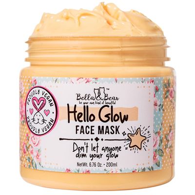 Bella &amp; Bear Hello Glow Face Mask for refining and brightening - Vegan - 6.7oz