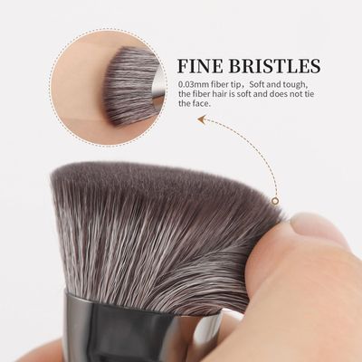 DUcare Foundation Brush Contour Bronzer Self Tanner Brush Makeup Brush for Liquid Makeup Flat Top Professional Buffing Blending Mineral Powder Face Brush, Black