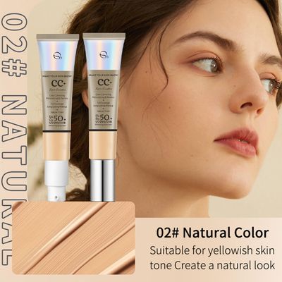 CC Cream with SPF 50, CC Cream Foundation Full Coverage, Invisible Pore, Even Skin Tone, Covering Blemishes, Hydrating CC Cream, Breathable Lightweight Long Lasting Waterproof Matte CC Cream (Natural)