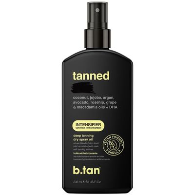 b.tan Best Tanning Oil | Get Tanned Intensifier Dry Spray - Fast, Dark Outdoor Sun Tan From Tan Accelerating Actives, Packed with Moisturizing Oils, No SPF, Austrailian Brand, 8 Fl Oz