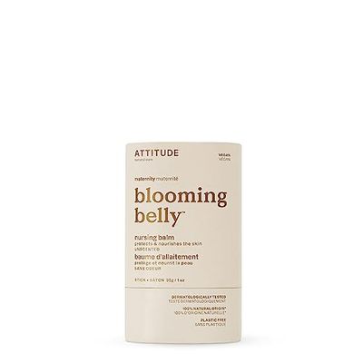 ATTITUDE Plastic-Free Nursing Balm Bar, Safe for Nursing, Plant and Mineral-Based Ingredients, Vegan and Cruelty-free Maternity Products, Unscented, 1 Ounce
