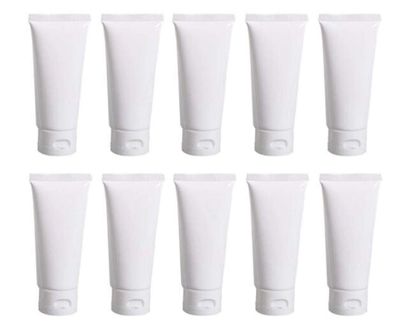 20PCS 80ml/2.7oz Plastic White Empty Refill Cosmetic Packing Bottle Jars with Flip Cover Makeup Water Cleanser Shower Gel Emulsion Lotion Liquid Sample Storage Container