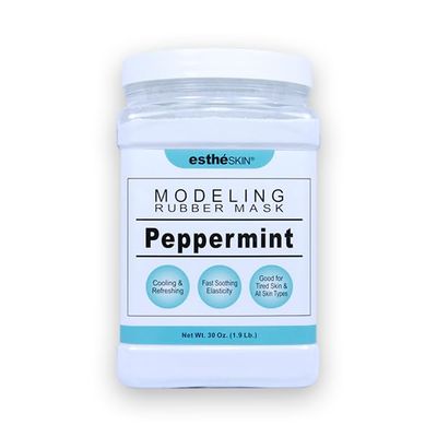 estheSKIN Peel Off Type Modeling Rubber Mask Powder Jar for Facial Skin Care Treatment (30oz) 850g, Measuring Spoon Included (30oz, 111.Peppermint(Cooling))
