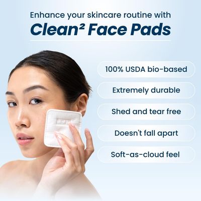 Clean Skin Club Clean Pads 2.0 [NEW &amp; IMPROVED EDGES] Guaranteed Not to Shed &amp; Tear Face Pads, Unique Triple Layers, Textured &amp; Ultra Soft Side, Organic Disposable Cotton, Pair with Makeup Remover
