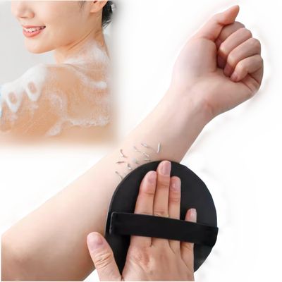 Exfoliating Body Scrubber for Shower, Smooth Skin, Eco Friendly Exfoliating Body Scrubber, Dead Skin Remover,Body Polish,Treatment of Keratosis Pilaris for Adults Child Unisex (3 Pack-Black)