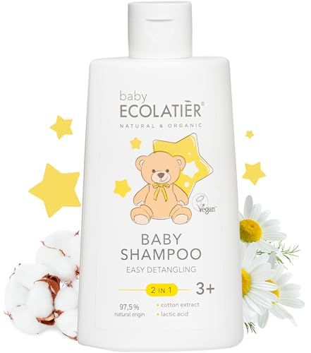 ECOLATIR Kids Shampoo and Body Wash 2-in-1 Easy Detangling 3+ - Tear-Free, Gentle Care for Kids&#39; Skin &amp; Hair, 97.5% Natural, Vegan, No Irritation, Hypoallergenic - 8.5 Fl Oz