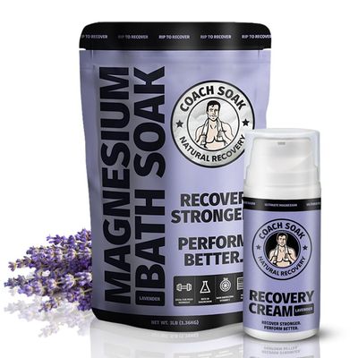 Coach Soak Recovery Bath Soak and Magnesium Lotion with MSM Lavender Bundle