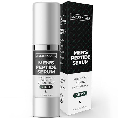 Advanced Multi-Peptide Face Serum for Men - Anti-Aging, Wrinkle Reduction &amp; Collagen Boost with Hyaluronic Acid, Green Tea &amp; Vitamin E | Powerful Formula For Skin Firmness | Peptide Serum | 1oz