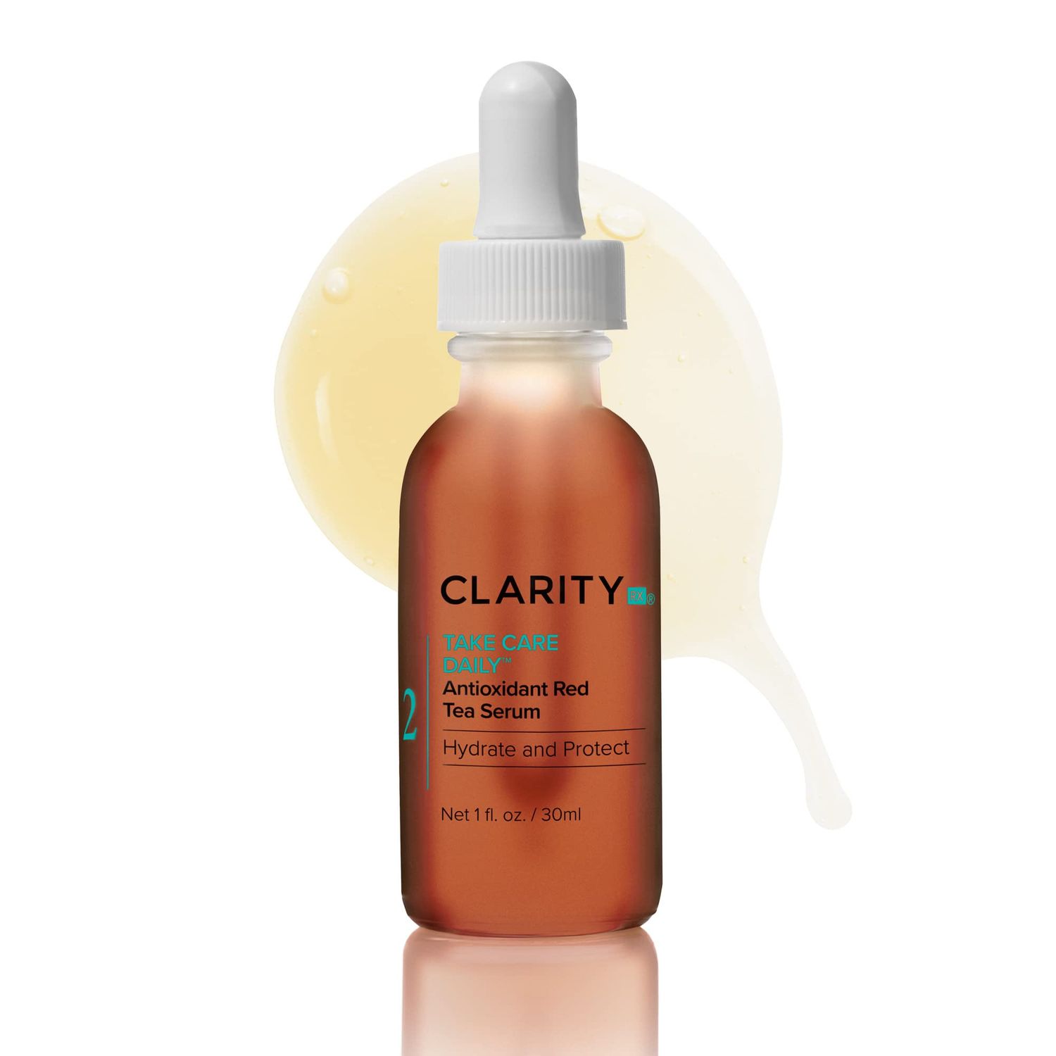 ClarityRx Take Care Daily Antioxidant Red Tea Face Serum, Natural Plant-Based Hydrating &amp; Anti-Aging Facial Treatment for Environmental Protection (1 fl oz)