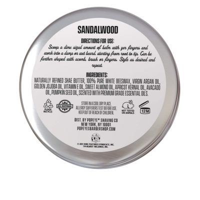 Brutus Beard Balm for Men, Non-Greasy Leave-in Conditioner with Matte Finish, Styling Balm Enriched with Jojoba Oil, Hemp Seed, and Vitamin E, Sandalwood Scent, 2 oz